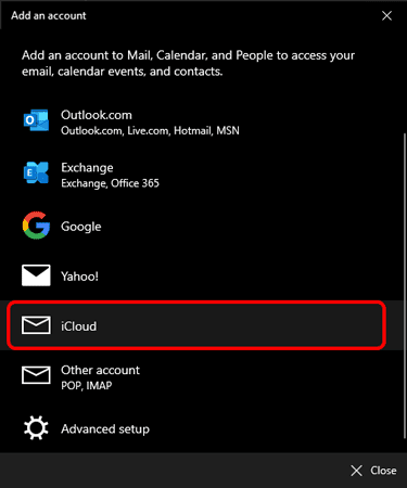 صورة لـ كيفية مزامنة تقويم iCloud الخاص بك مع Windows 10 | use_an_icloud_account_in_ms_mail-d1D80Jfs-DzTechs