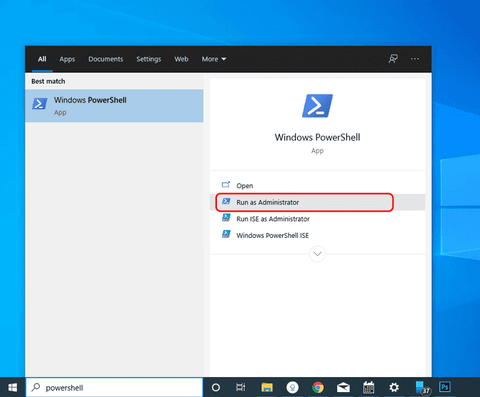 صورة لـ كيفية مزامنة تقويم iCloud الخاص بك مع Windows 10 | windows_powershell_run_as_administrator-UED80Jfs-DzTechs