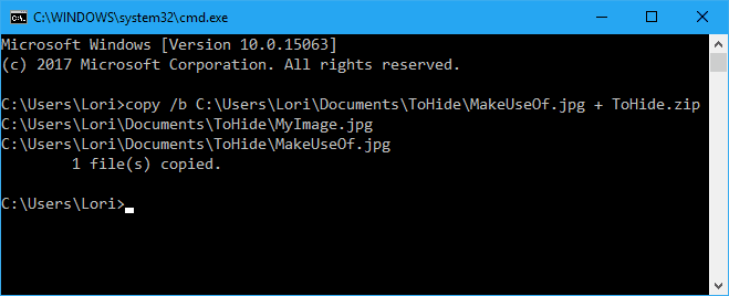 صورة لـ كيفية إخفاء الملفات والمجلدات ومحركات الأقراص في Windows 10 | 21_Add_zip_file_to_JPG_image_file-RZNFsSfs-DzTechs