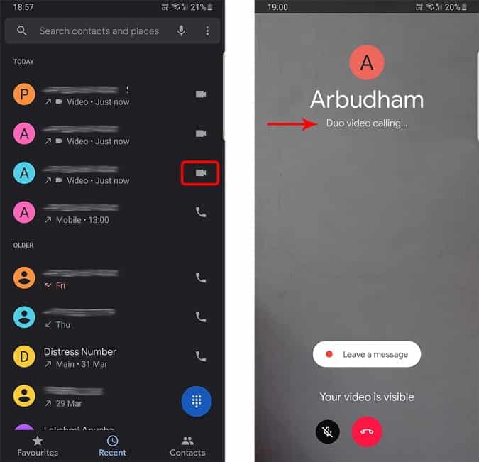 صورة لـ أفضل النصائح والحيل على Google Duo للتأكد من أن مكالمات الفيديو مُميزة | Calling_from_phone_with_Duo-RnhlbSfs-DzTechs