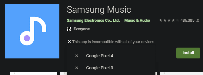 صورة لـ لماذا لا يُمكنني تنزيل تطبيقات معينة من Play Store؟ | Google_Play_Samsung_Music_Unavailable-YtX2FRfs-DzTechs