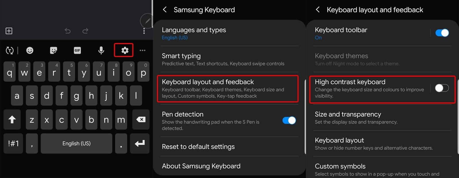 صورة لـ أفضل النصائح والحيل على لوحة مفاتيح Samsung | Samsung_High_Contrast_Keyboard-JQwP5Kfs-DzTechs