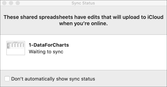 صورة لـ كيفية التعاون في الوقت الفعلي باستخدام Pages و Numbers و Keynote على الـ Mac | ShowSyncStatus_NumbersMac-V2SDRSfs-DzTechs