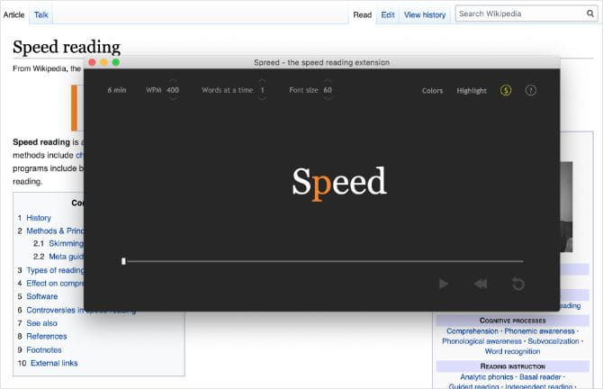 صورة لـ أفضل إضافات القراءة بشكل سريع لمتصفح Google Chrome | Spreed_Speed_Reading_Extension_in_Google_Chrome_670x432-IWTRWSfs-DzTechs