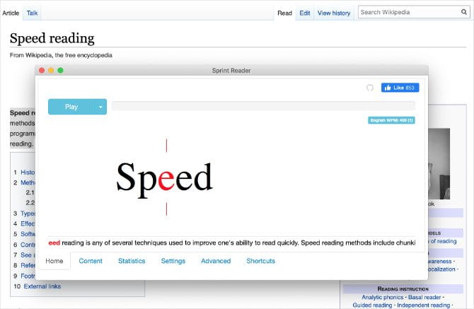 صورة لـ أفضل إضافات القراءة بشكل سريع لمتصفح Google Chrome | Sprint_Reader_speed_reader_extension_window_from_Chrome_670x437-2UTRWSfs-DzTechs