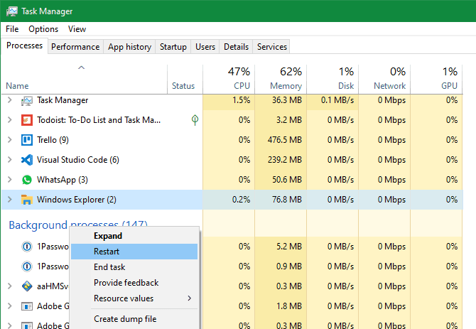 صورة لـ أفضل حيل مدير مهام Windows التي ربما لم تكن تعرفها | Task_Manager_Restart_File_Explorer_670x463-Lmv7RSfs-DzTechs