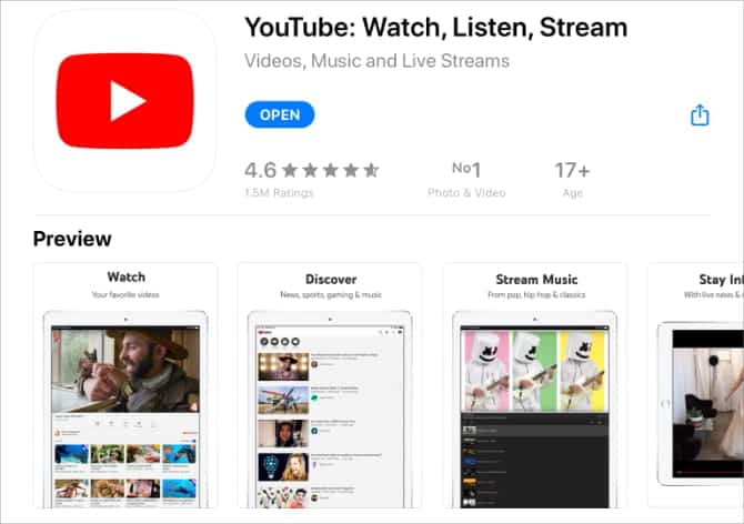 صورة لـ كيفية تنزيل الأفلام على iPad أو iPhone لمشاهدتها في وضع عدم الاتصال | YouTube_on_the_App_Store-N4xU3Kfs-DzTechs