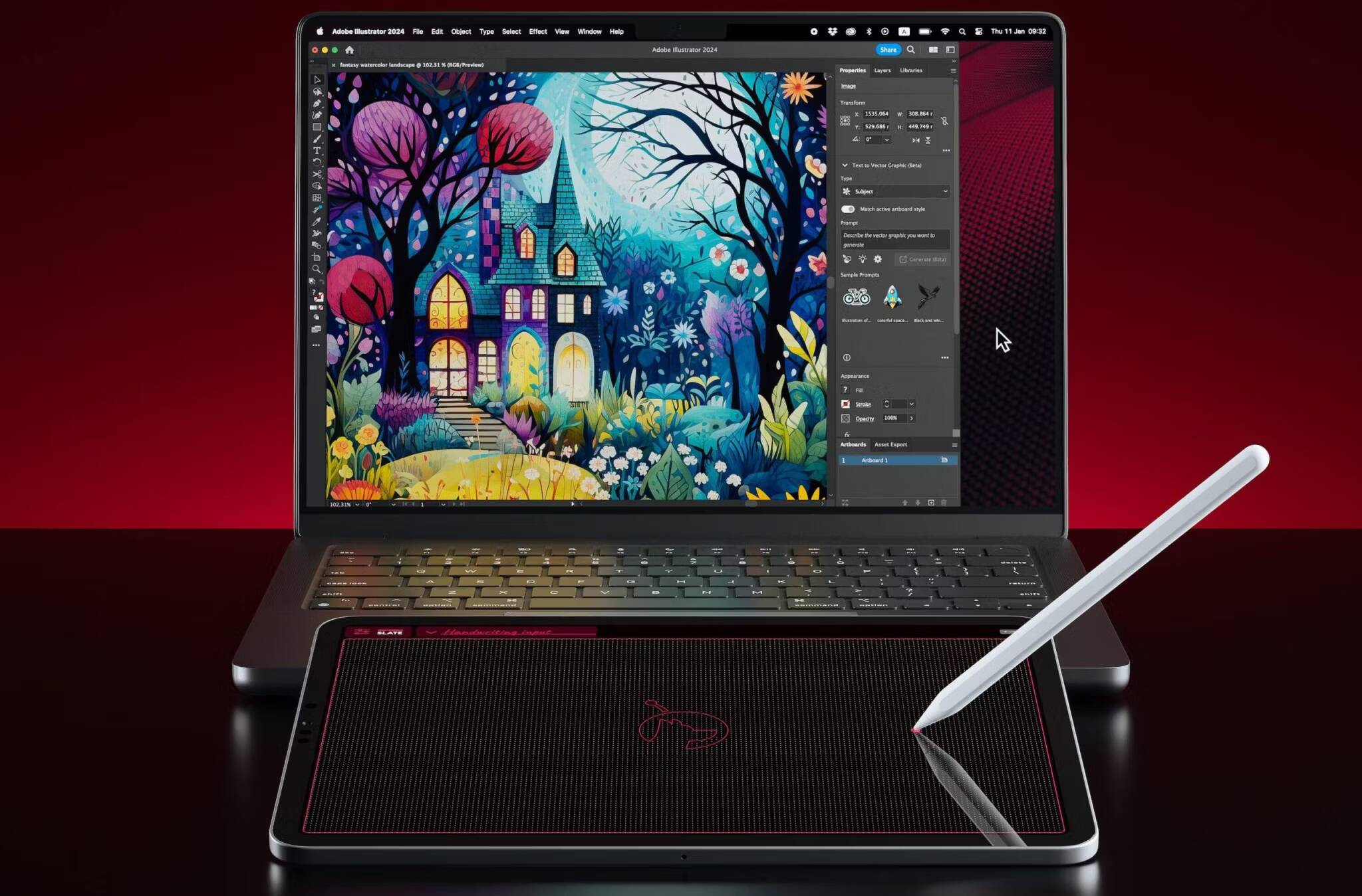 صورة لـ أفضل التطبيقات التي يُمكن إستخدامها مع Apple Pencil | astropad-slate-with-mac