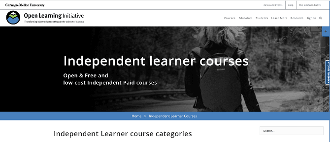 صورة لـ أفضل مواقع الويب للحصول على الدورات الجامعية المجانية عبر الإنترنت | carnegie_mellon_open_learning_initiative_website-tQd1kRfs-DzTechs