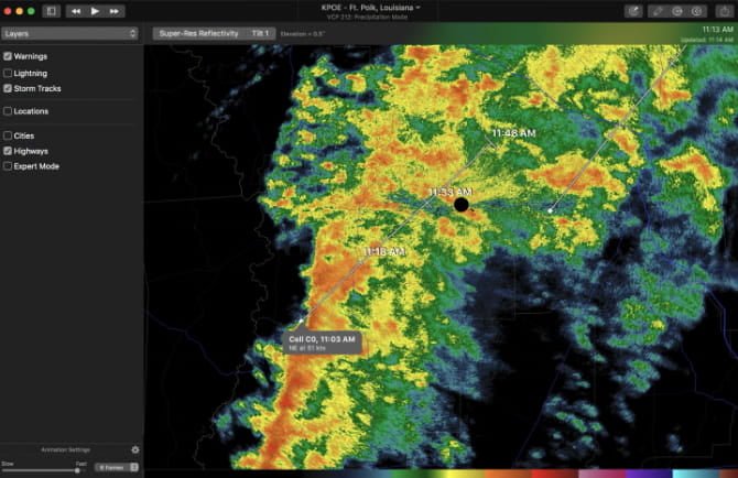 صورة لـ أفضل تطبيقات الطقس على الـ Mac | radarscope_mac-RYTsuSfs-DzTechs