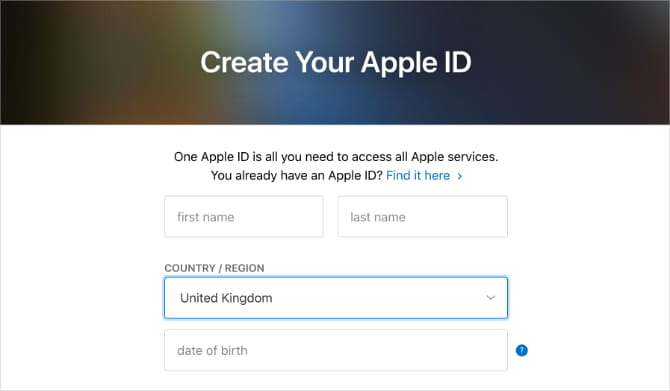 صورة لـ ما يجب معرفته قبل تغيير إعدادات البلد لـ iTunes و App Store | Create_Your_Apple_ID_website_with_Country_selected-AlpxYVfs-DzTechs