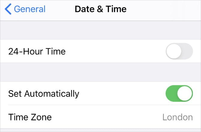 صورة لـ FaceTime لا يعمل أو غير متوفر؟ إصلاحات محتملة لتجربتها | Date_Time_Settings_with_Set_Automatically_option_in_settings_670x441-eSN25Ufs-DzTechs