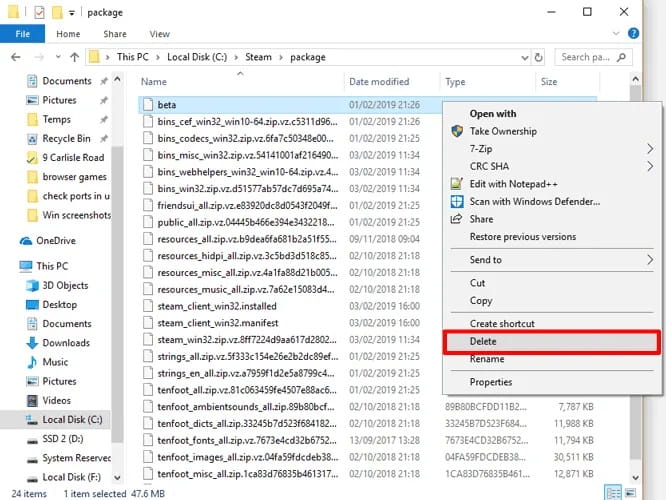 صورة لـ تطبيق Steam لا يشتغل؟ إليك بعض الإصلاحات التي يجب القيام بها | steam_not_working_fixes_delete_beta_build-bu1z4Vfs