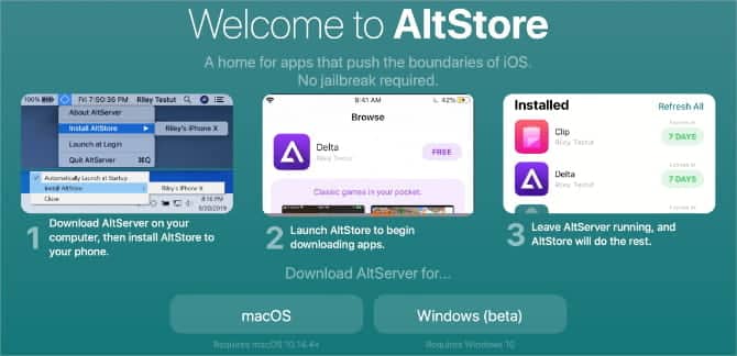 صورة لـ كيفية تثبيت تطبيقات المحاكاة على iPhone باستخدام 4 طرق سهلة | AltStore_website_banner-g6DigOfs-DzTechs