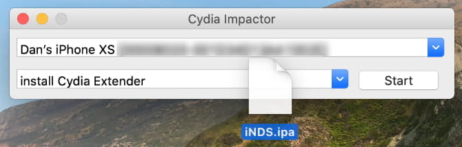 صورة لـ كيفية تثبيت تطبيقات المحاكاة على iPhone باستخدام 4 طرق سهلة | Cydia_Impactor_with_iNDS_emulator_IPA_file-7GDigOfs-DzTechs