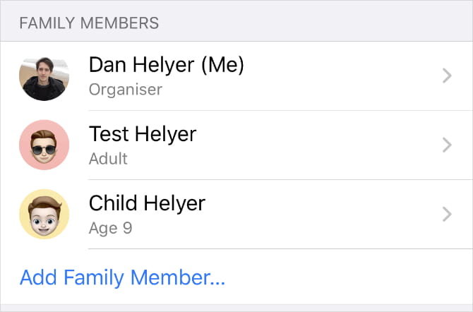 صورة لـ شرح ميزة المشاركة العائلية من Apple: ما تحتاج إلى معرفته وكيفية استخدامها | Family_Members_with_Add_Family_Member_option_in_iPhone_Family_Sharing_settings-OA0NLNfs-DzTechs