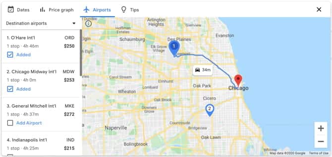 صورة لـ كيفية العثور على رحلات الطيران الرخيصة مع تنبيهات Google Flight | GoogleFlightsNearbyAirports-kKxNeLfs-DzTechs