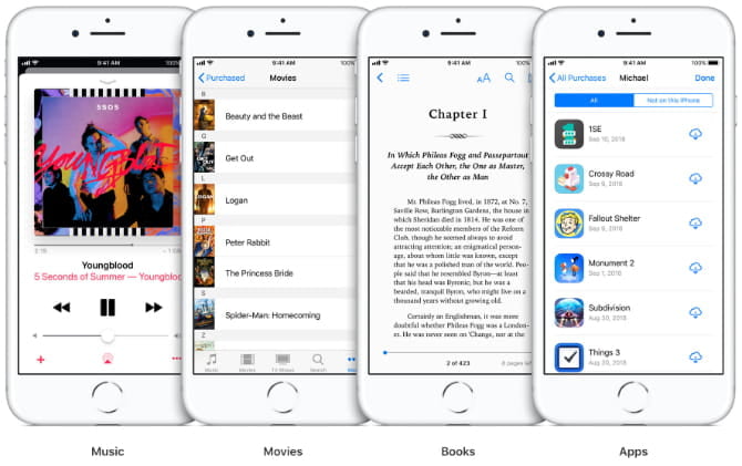 صورة لـ شرح ميزة المشاركة العائلية من Apple: ما تحتاج إلى معرفته وكيفية استخدامها | Music_Movies_Books_and_Apps_on_iPhone_shared_with_Family_Sharing-CQ0NLNfs-DzTechs