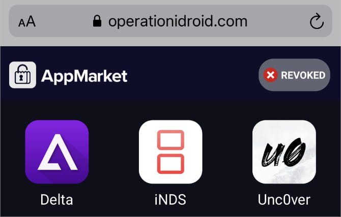 صورة لـ كيفية تثبيت تطبيقات المحاكاة على iPhone باستخدام 4 طرق سهلة | Operation_iDroid_Alternative_App_Store_in_Safari-EmEigOfs-DzTechs