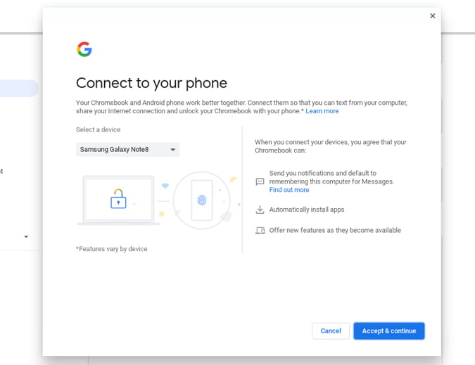 صورة لـ أفضل ميزات Chrome OS غير المتوفرة على نظامي التشغيل Windows و Mac | connect_your_phone_to_chromebook-OKcKlXfs-DzTechs