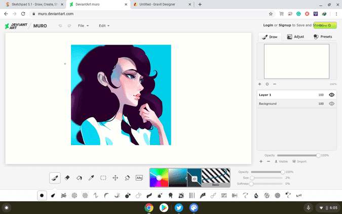 صورة لـ أفضل تطبيقات الرسم والتلوين لجهاز Chromebook | deviant_art-LbRXEYfs-DzTechs