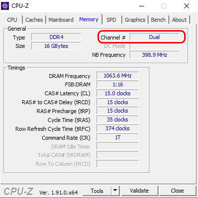 صورة لـ كيفية التحقق من ذاكرة الوصول العشوائي مزدوجة القناة على Windows 10 و iMac | dual_channel_cpu_z_ram-1PYsqLfs-DzTechs