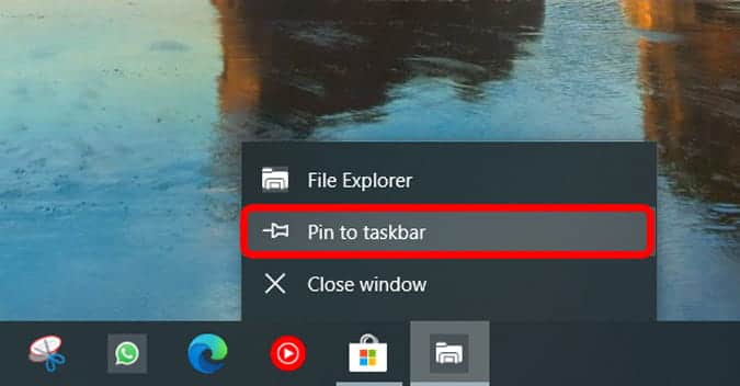 صورة لـ كيفية الحصول على مستكشف ملفات Windows 10x على Windows 10 | pinning_the_app_in_windows_taskbar-cAzRzXfs-DzTechs