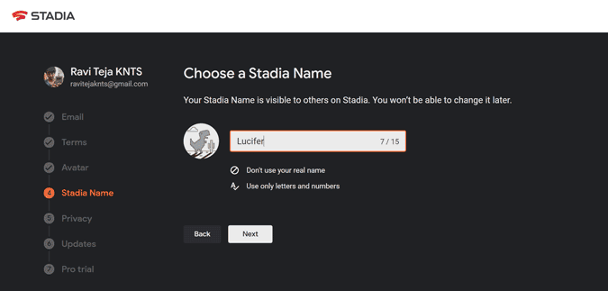 صورة لـ كيفية الوصول إلى خدمة الألعاب السحابية Stadia في البلدان غير المدعومة | stadia_account-0bQQPYfs-DzTechs