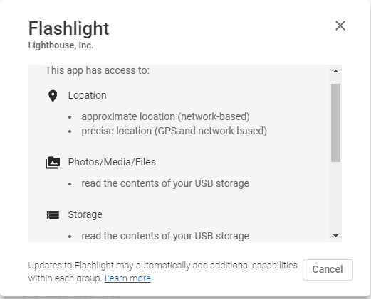 صورة لـ كيفية تشغيل وإيقاف تشغيل وضع المصباح على هاتفك | 03_Flashlight_App_Permissions-U3nLXMfs-DzTechs