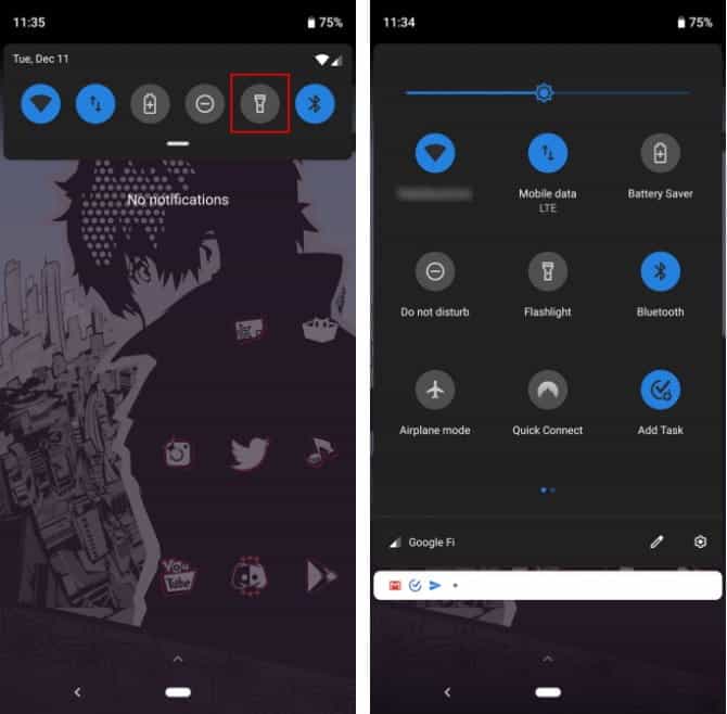 صورة لـ كيفية تشغيل وإيقاف تشغيل وضع المصباح على هاتفك | 1._Turn_on_Flashlight_Using_Quick_Settings_on_Android-S8nLXMfs-DzTechs