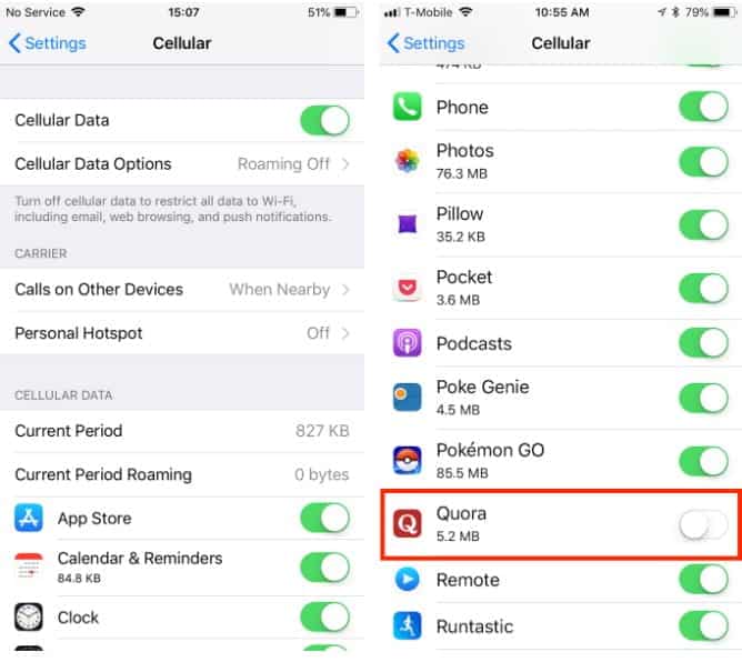 صورة لـ iCloud Drive لا يقوم بمزامنة بياناتك بين الأنظمة؟ كيفية حل مشكلات مزامنة iCloud | 5._Check_That_Apps_Have_Cellular_Access-XuR2zLfs-DzTechs