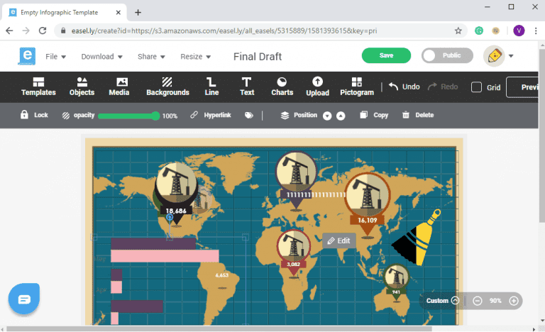 صورة لـ أفضل التطبيقات لإنشاء مخططات المعلومات البيانية وعرض البيانات | Easelly_Infographic_Creator_768x468-Tt06vMfs-DzTechs
