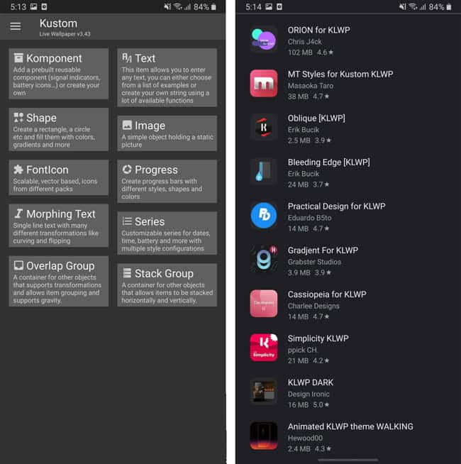 صورة لـ أفضل تطبيقات إنشاء الخلفيات وتنزيلها لنظام Android لعام 2023 | KLWP_2-zTmnsNfs-DzTechs
