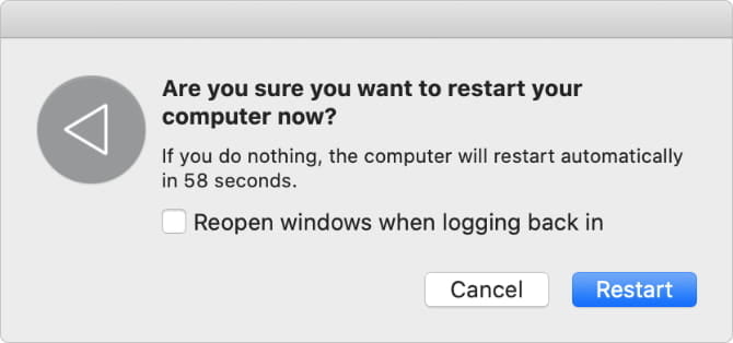 صورة لـ كيفية إصلاح خطأ تعذر تثبيت macOS على جهاز الكمبيوتر الخاص بك | Restart_Mac_confirmation_window-ef3avLfs-DzTechs