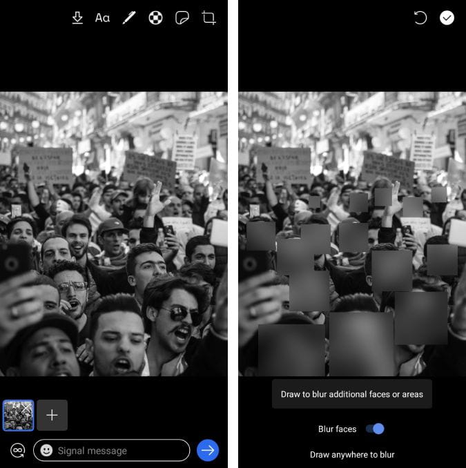صورة لـ أفضل التطبيقات لطمس الوجوه وتعتيمها في الصور ومقاطع الفيديو لـ Android و iOS | Screenshot_20200609_144204_Signal_1-jFNO0Yfs-DzTechs