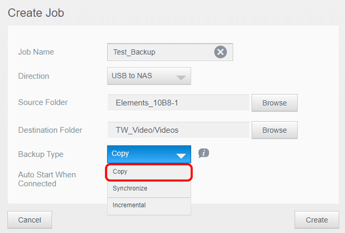 صورة لـ الطريقة الصحيحة للنسخ الاحتياطي لمحركات الأقراص الخارجية على WD NAS | backup_type_on_nas-bhbz8Mfs-DzTechs