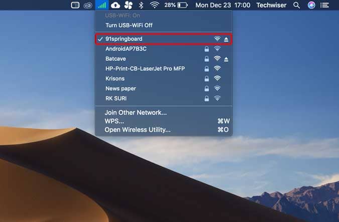 صورة لـ كيفية إنشاء نقطة اتصال فعالة من اتصال WiFi لمشاركة الإنترنت على Mac | connected_via_tp_link-o47G7Mfs-DzTechs