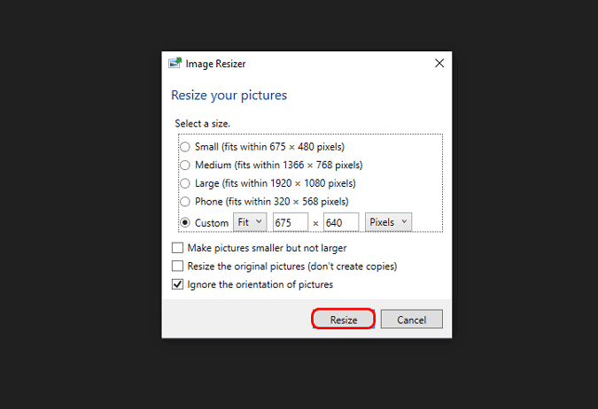 صورة لـ كيفية تغيير حجم الصور بسرعة على Windows 10 | image_resizer_values-0RKsybgs-DzTechs