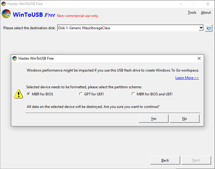 صورة لـ كيفية إصلاح رسالة الخطأ Bootmgr is missing في نظام Windows 10 | select_format_type_in_winToUSB-iNu3pNfs-DzTechs