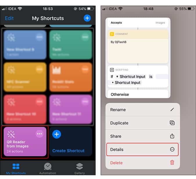 صورة لـ كيفية مسح رمز QR من أي صورة على iPhone | shortcut_1-GT3E3Nfs-DzTechs