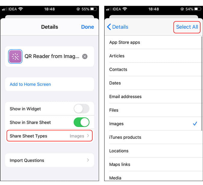 صورة لـ كيفية مسح رمز QR من أي صورة على iPhone | shortcut_2-Vr4E3Nfs-DzTechs