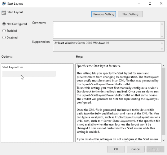 صورة لـ كيفية استخدام سياسة المجموعة لتخصيص قائمة ابدأ على Windows | start_layout_policy_settings-KVtQ4Nfs-DzTechs
