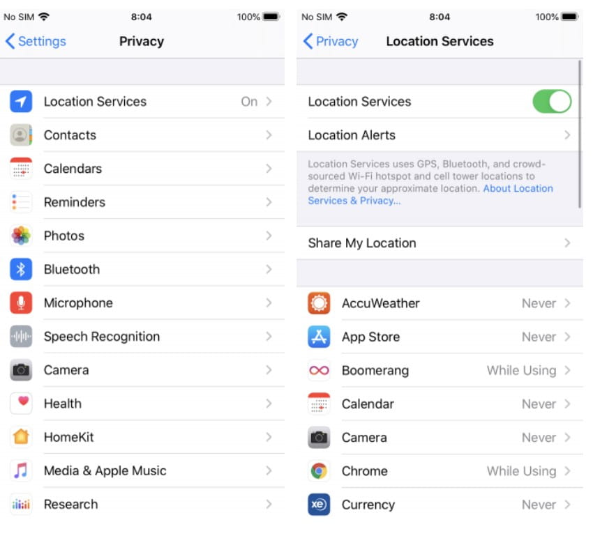 صورة لـ كيفية معايرة بطارية iPhone في بضع خطوات سهلة | Disable_Location_Services-ES4RaPfs-DzTechs