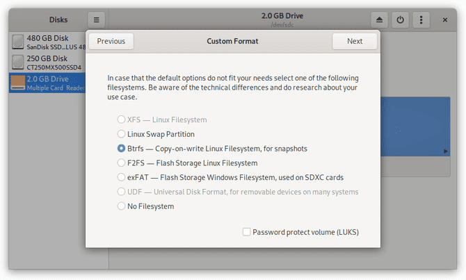 صورة لـ مقارنة بين Ext4 و Btrfs: أي نظام ملفات Linux يجب استخدامه؟ | Ext4Btrfs_GNOME_Disks_Btrfs-QXhNzPfs-DzTechs