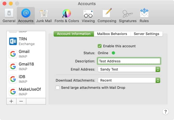 صورة لـ كيفية إضافة وإزالة حسابات البريد الإلكتروني على Mac | MacMailEditDescription_NewAccount-2vjPDQfs-DzTechs