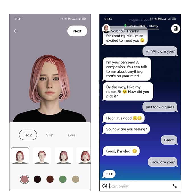 صورة لـ أفضل تطبيقات روبوتات الدردشة لنظامي التشغيل iOS و Android | Replika-BiA5Scgs-DzTechs