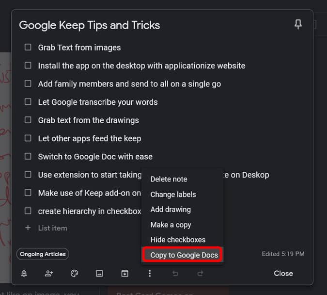 صورة لـ أفضل النصائح والحيل على Google Keep Notes للبقاء منظمًا | Screenshot_6-4GdfMPfs-DzTechs