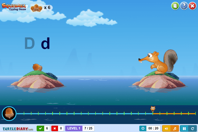 صورة لـ أفضل مواقع الويب والألعاب لتعليم الأطفال الكتابة على لوحة المفاتيح بطريقة مُمتعة | TurtleDiary_SquirrelTyping_web-2j03GNfs-DzTechs