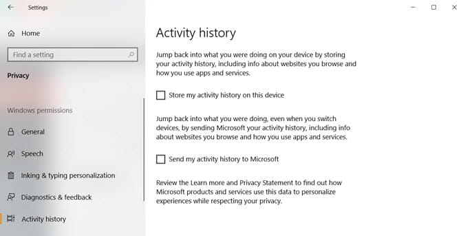 صورة لـ كيفية عرض وحذف سجل نشاط Windows 10 الخاص بك بأكمله | Windows_10_Disable_Activity_History_Timeline-35YVXPfs-DzTechs