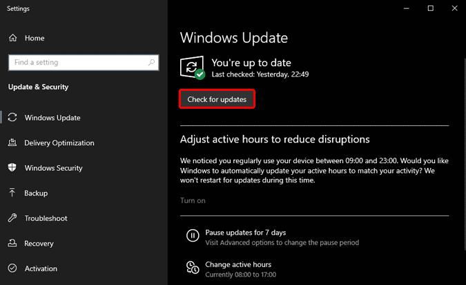 صورة لـ كيفية إصلاح “قائمة ابدأ في Windows 10 لا تعمل”؟ | check_for_updates_windows-hXatFegs-DzTechs
